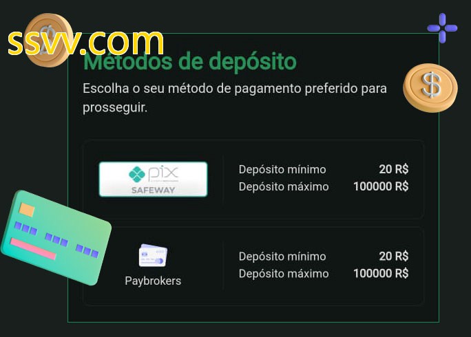 O cassino ssvv.combet oferece uma grande variedade de métodos de pagamento